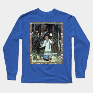 Vasilisa the Beautiful at the Hut of Baba Yaga - Ivan Bilibin Long Sleeve T-Shirt